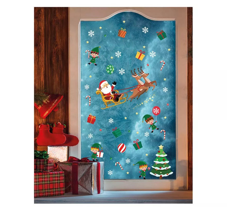 Translation missing: de.Pack de 2 Hojas Electroestáticas de Ventana Papá Noel de 30x40 cm