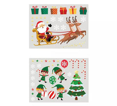 Packung mit 2 elektrostatischen Weihnachtsmann-Fensterfolien im Format 30 x 40 cm