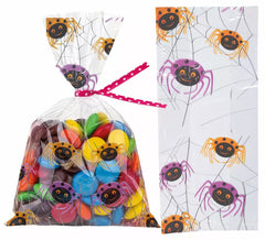 Packung mit 20 Spinnen-Süßigkeitstüten 28 x 13 cm