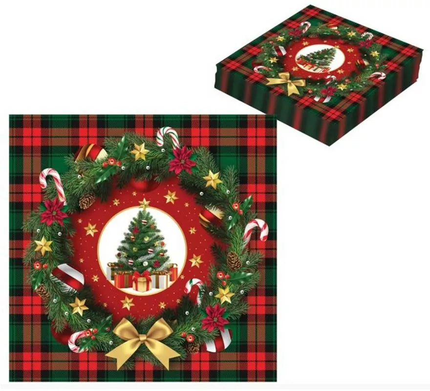 Translation missing: de.Pack de 20 Servilletas Árbol de Navidad de 33x33 cm