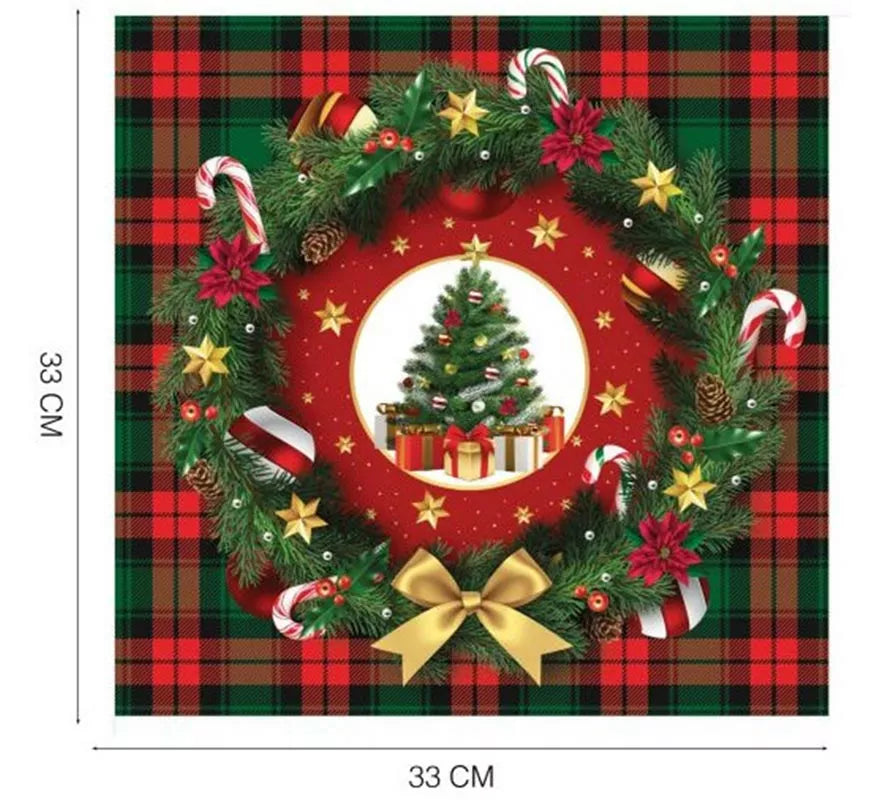 Pack de 20 Servilletas Árbol de Navidad de 33x33 cm