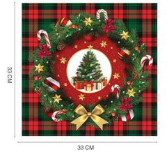 Packung mit 20 Weihnachtsbaumservietten im Format 33 x 33 cm