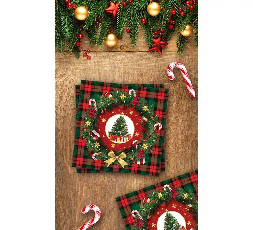 Translation missing: de.Pack de 20 Servilletas Árbol de Navidad de 33x33 cm