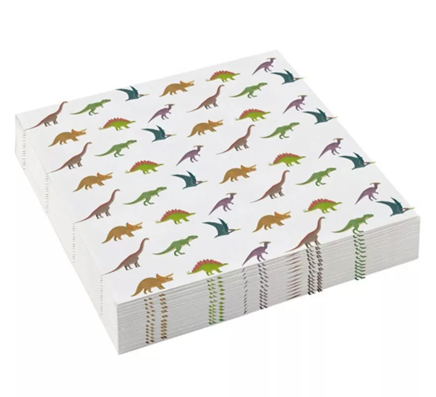 Translation missing: de.Pack de 20 Servilletas de Dinosaurios de Papel de 25x25 cm