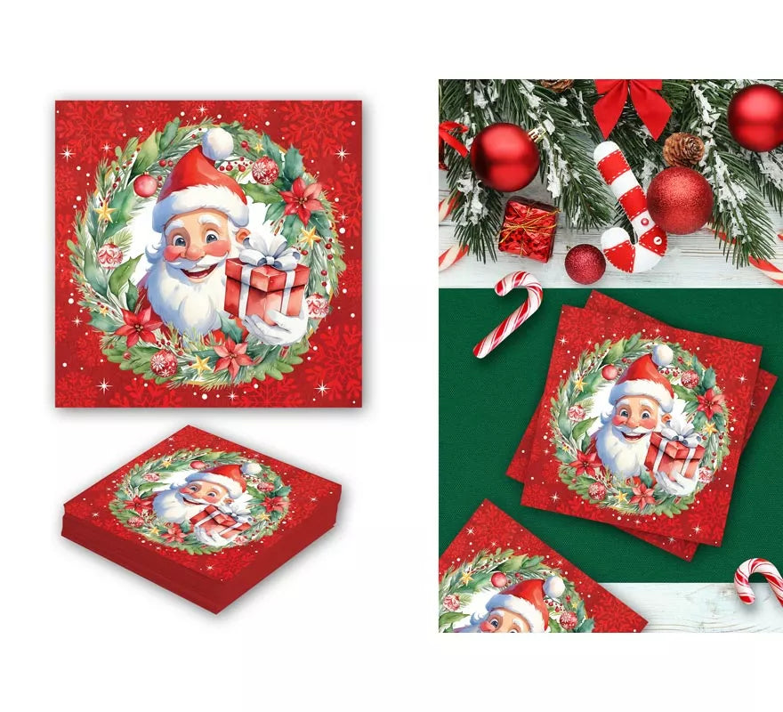 Translation missing: de.Pack de 20 Servilletas de Papá Noel de 16x16 cm