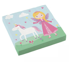 Packung mit 20 Pappservietten Mittelalterliche Prinzessin 33x33 cm