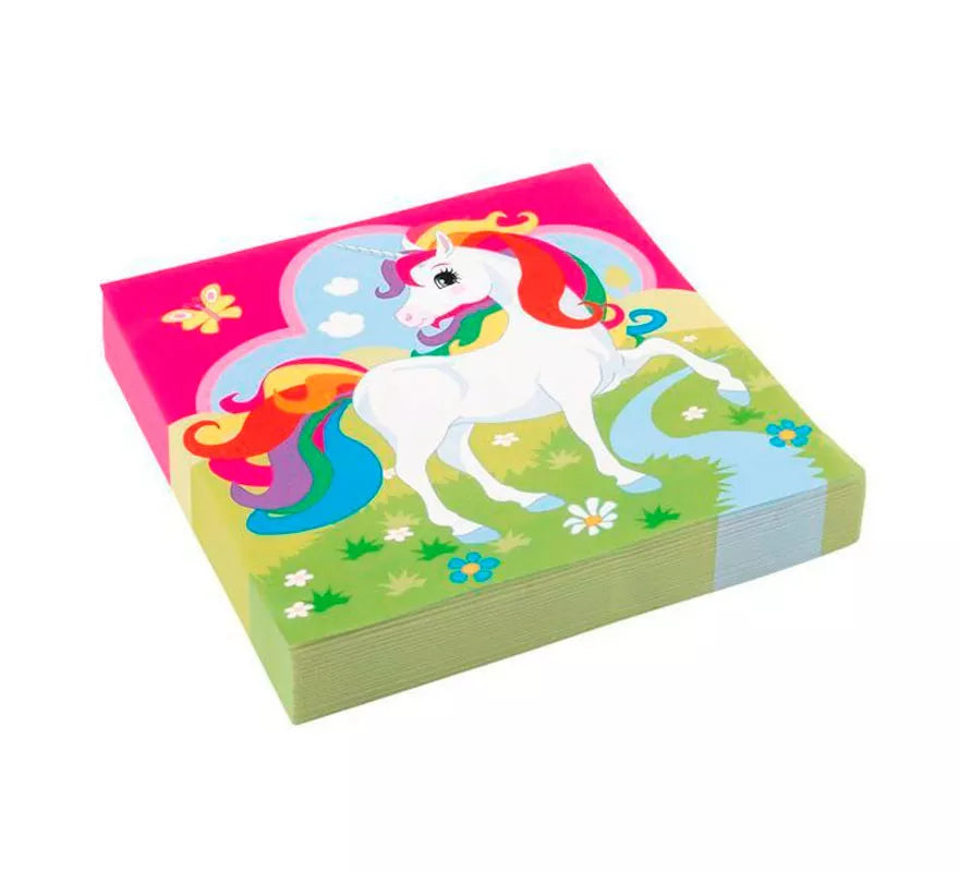 Translation missing: de.Pack de 20 Servilletas de Unicornio de Papel de 33 cm