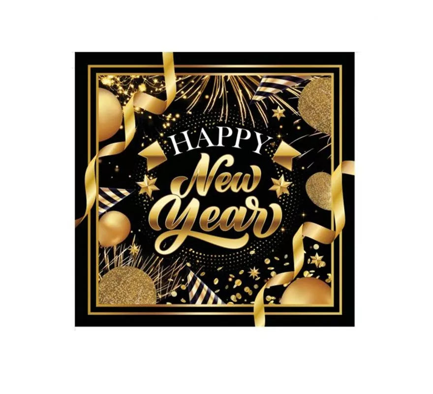 Translation missing: de.Pack de 20 Servilletas Happy New Year de 16x16 cm