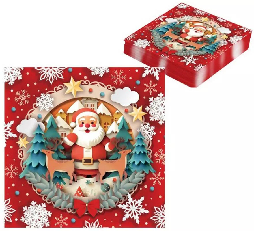 Translation missing: de.Pack de 20 Servilletas Papá Noel de 33x33 cm