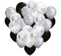 Packung mit 25 Luftballons + 5 25 cm Latex-Konfetti-Füllungen