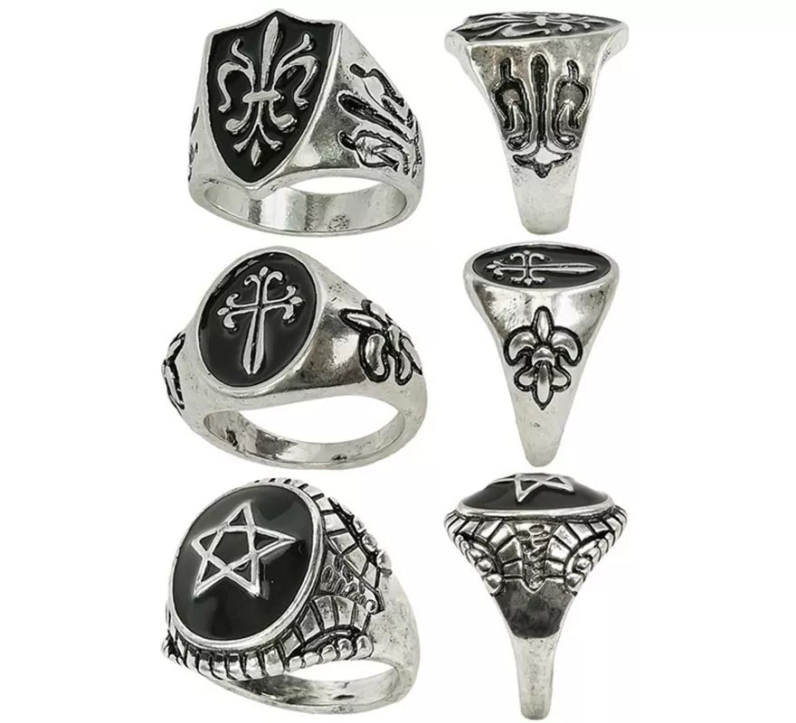 Translation missing: de.Pack de 3 Anillos Góticos surtidos