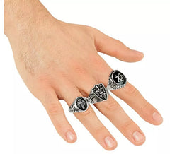 Packung mit 3 verschiedenen gotischen Ringen