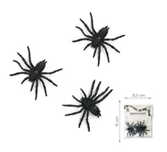 3 Stück schwarze Spinnen