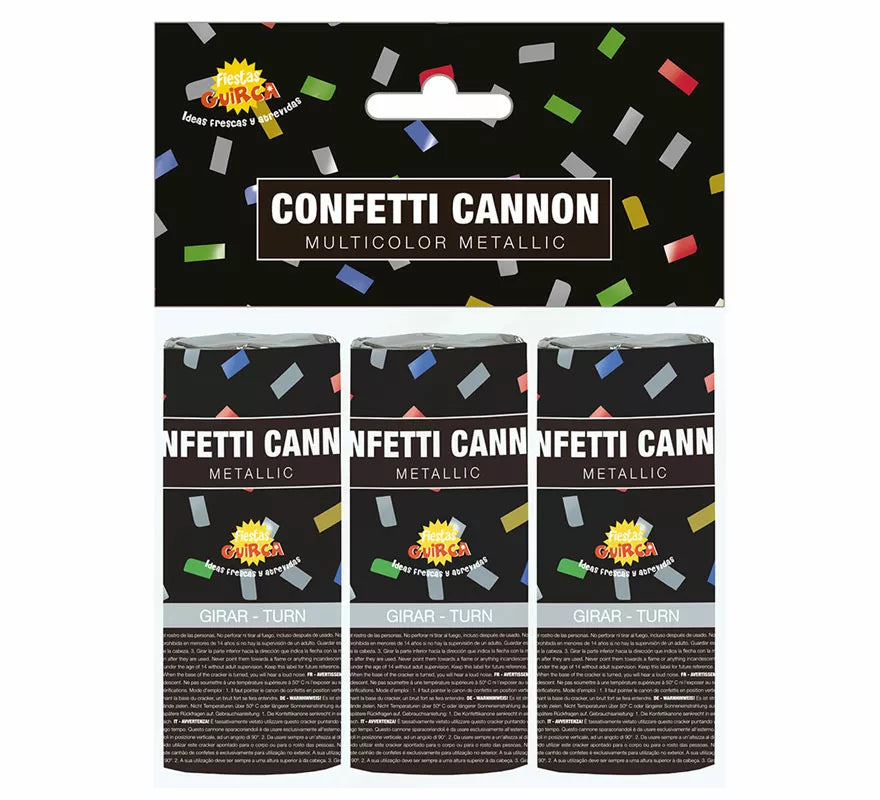 Translation missing: de.Pack de 3 Cañones Kabuki Confetti Multicolor de 10.5 cm