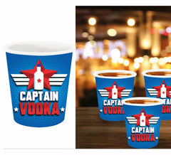 Packung mit 3 Captain Vodka Shots von 5x6 cm