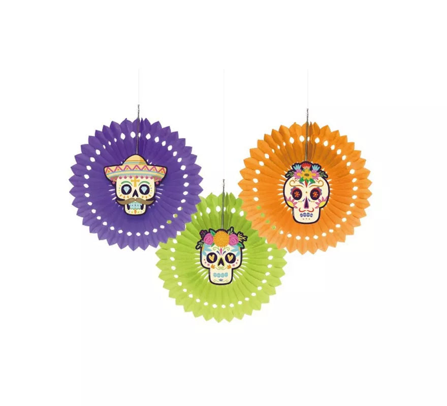 Translation missing: de.Pack de 3 Colgantes de Día de los Muertos de 30 cm
