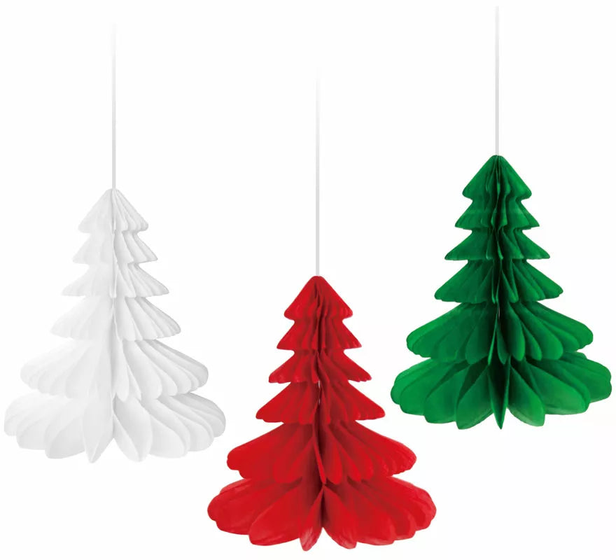 Translation missing: de.Pack de 3 Colgantes Panal de Árbol Navidad de 10 cm