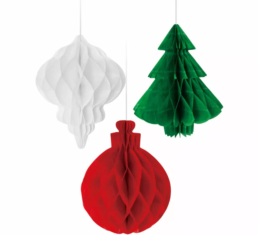 Translation missing: de.Pack de 3 Colgantes Panal Navideño