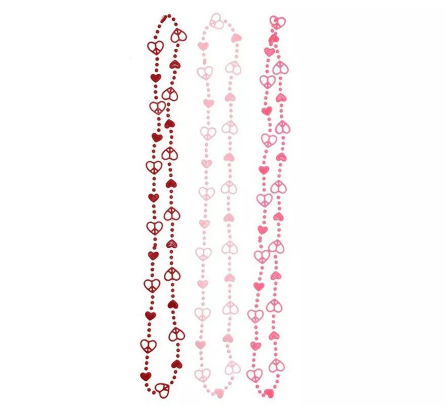 Pack de 3 Collares Corazón de 42 cm colores surtidos