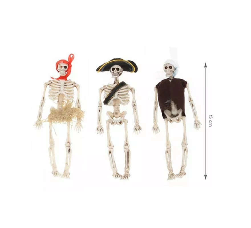 Translation missing: de.Pack de 3 Esqueletos Pirata de 15 cm