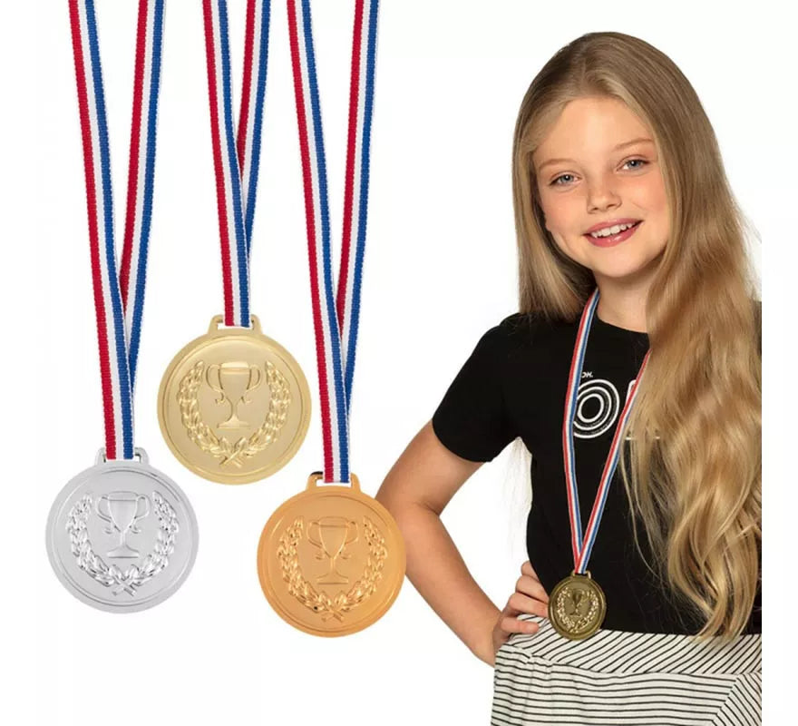 Translation missing: de.Pack de 3 Medallas de plástico con cinta