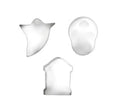 Pack de 3 Moldes de Repostería fantasma, calavera y lápida