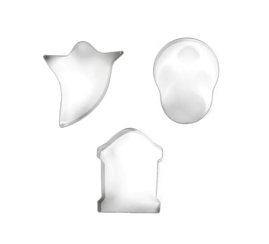 Translation missing: de.Pack de 3 Moldes de Repostería fantasma, calavera y lápida