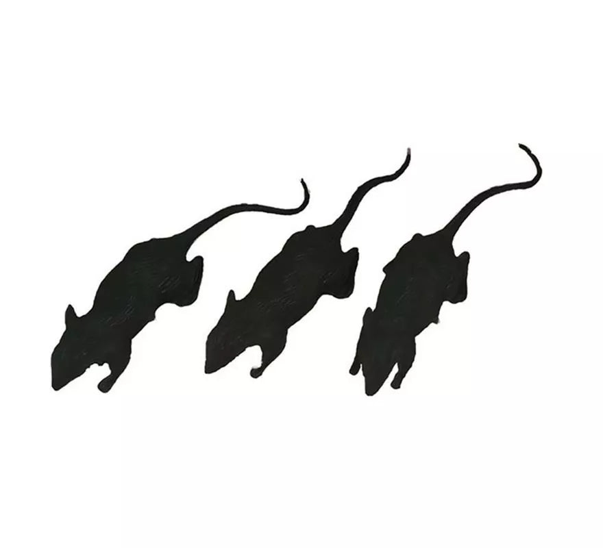 Translation missing: de.Pack de 3 Ratas negras de 6 cm
