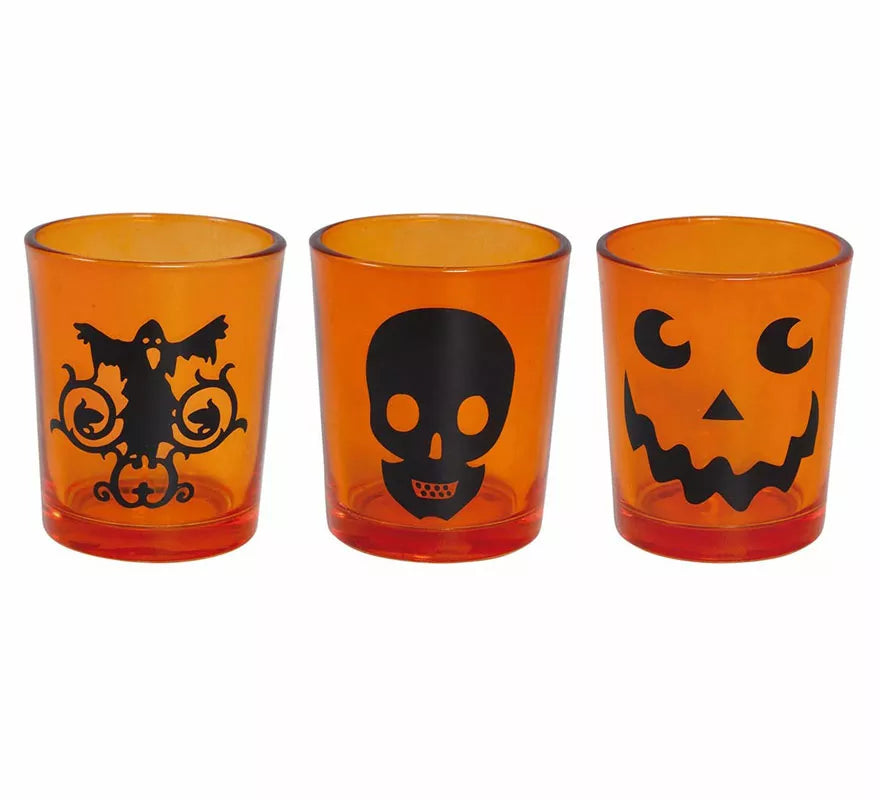 Translation missing: de.Pack de 3 Vasos Halloween Cristal de 6.5X5 cm