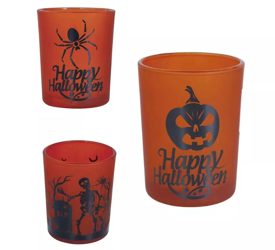 Translation missing: de.Pack de 3 Vasos naranja de cristal de 6x5 cm