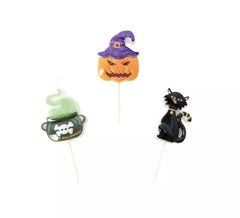 Packung mit 3 Halloween-Kerzen von 4x8 cm