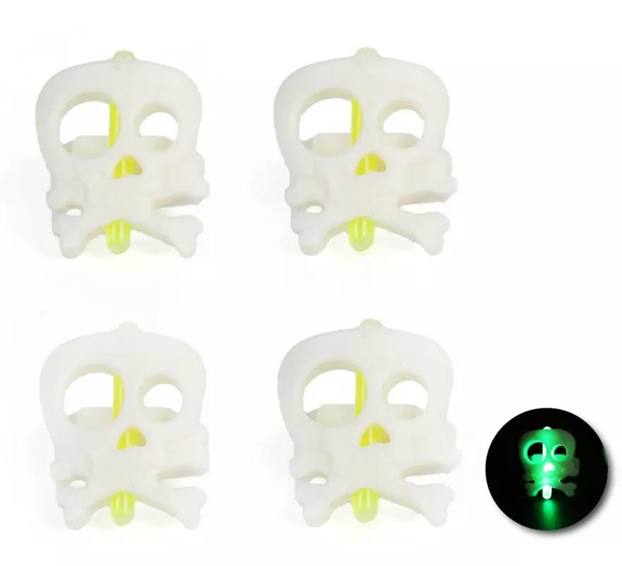 Translation missing: de.Pack de 4 Anillos calaveras luminiscente de 2,4x2,2x2,6 cm