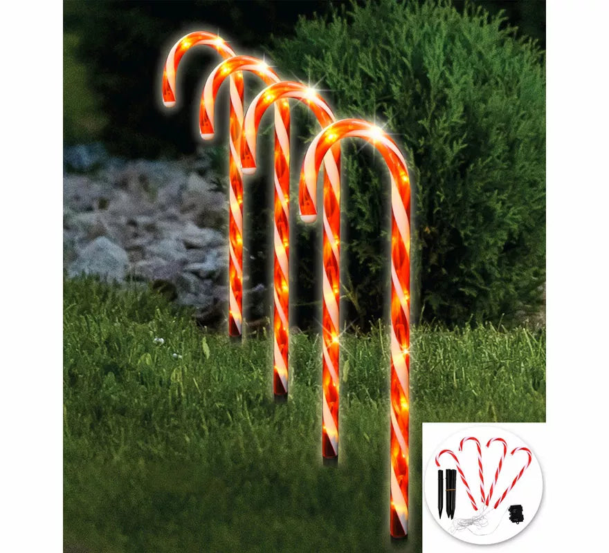 Translation missing: de.Pack de 4 Bastones de Caramelo con Led de 47 cm