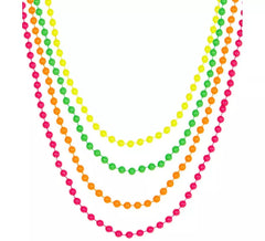 4er-Pack Neon-Halsketten im Stil der 80er