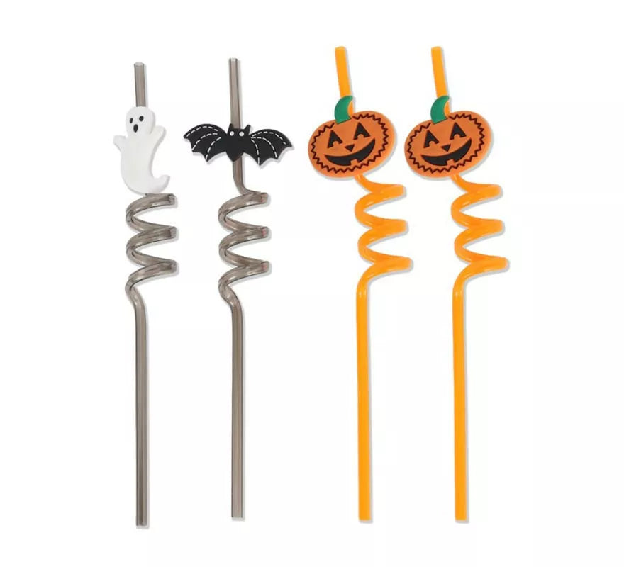 Translation missing: de.Pack de 4 Pajitas Halloween espiral