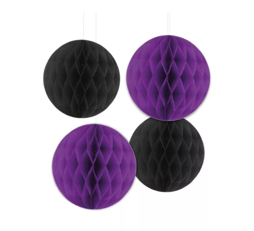 Translation missing: de.Pack de 4 Panales Halloween morado y negro de 25 y 30 cm