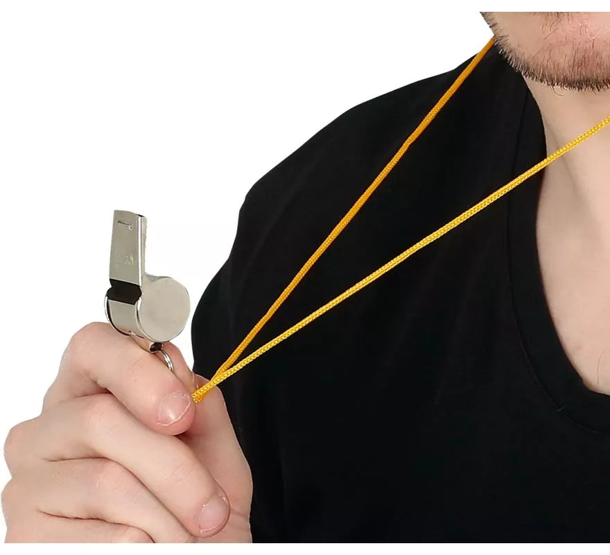 Pack de 4 Pitos Metálicos con cuerda