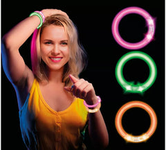 4er-Pack LED-Armbänder, 8 cm, in verschiedenen Farben