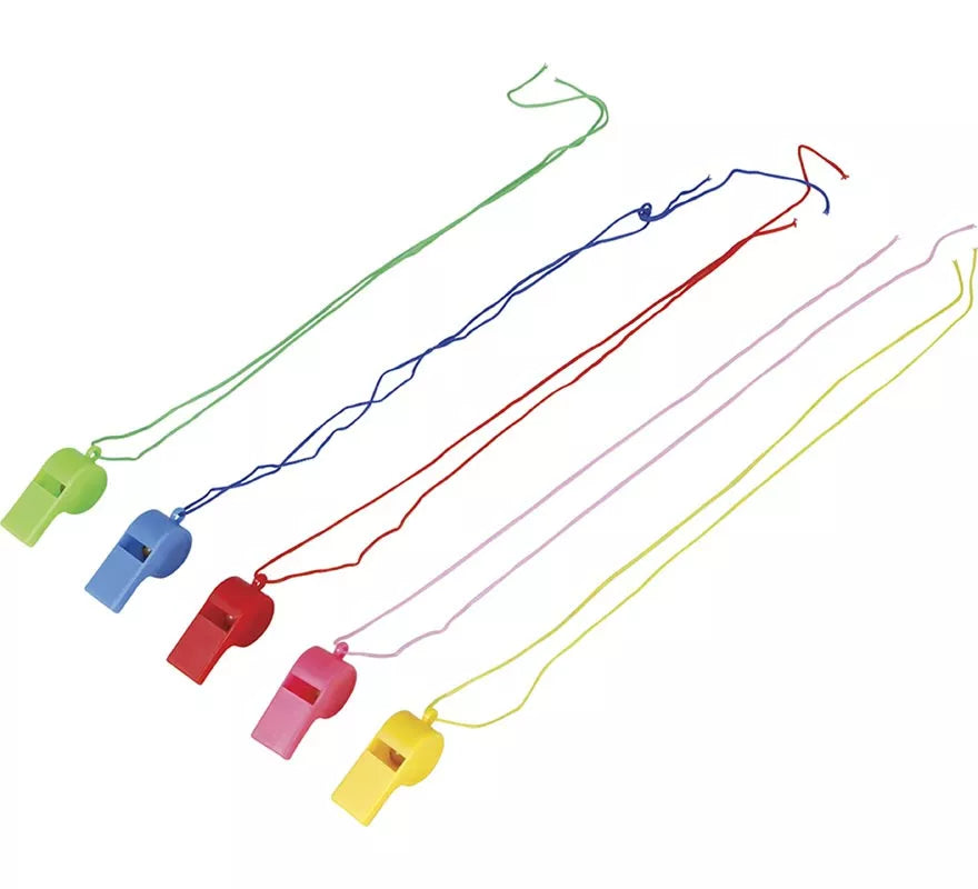 Translation missing: de.Pack de 4 Silbatos con Cuerda en colores surtidos