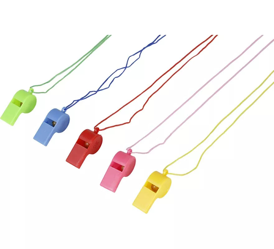 Translation missing: de.Pack de 4 Silbatos con Cuerda en colores surtidos