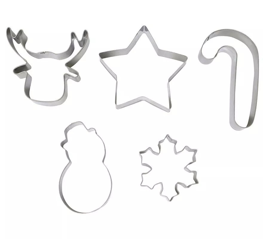 Pack de 5 Moldes para Galletas Metálicos Navidad