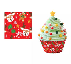 Packung mit 50 5 cm Rentier-Cupcake-Formen aus Papier
