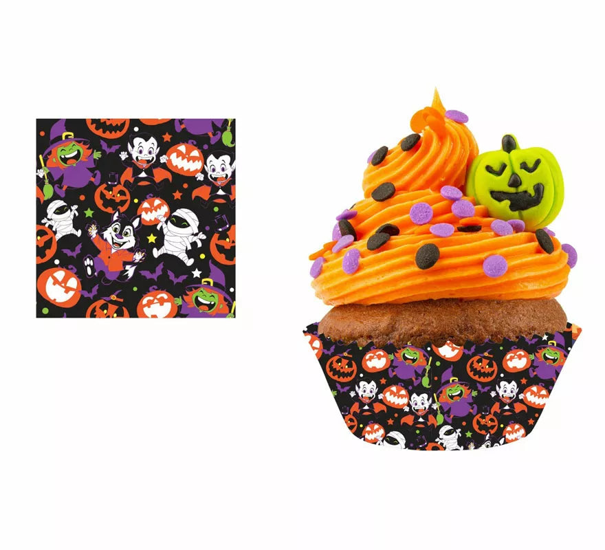 Translation missing: de.Pack de 50 Papeles Cupcake de Monstruitos de 5 cm