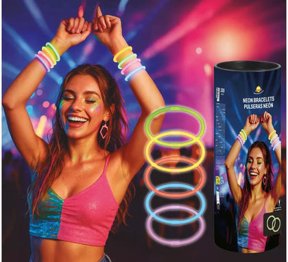 Pack de 50 Pulseras de Luz Neón