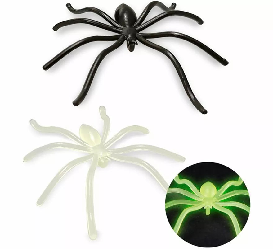 Pack de 6 Arañas negras y fluorescentes surtidas
