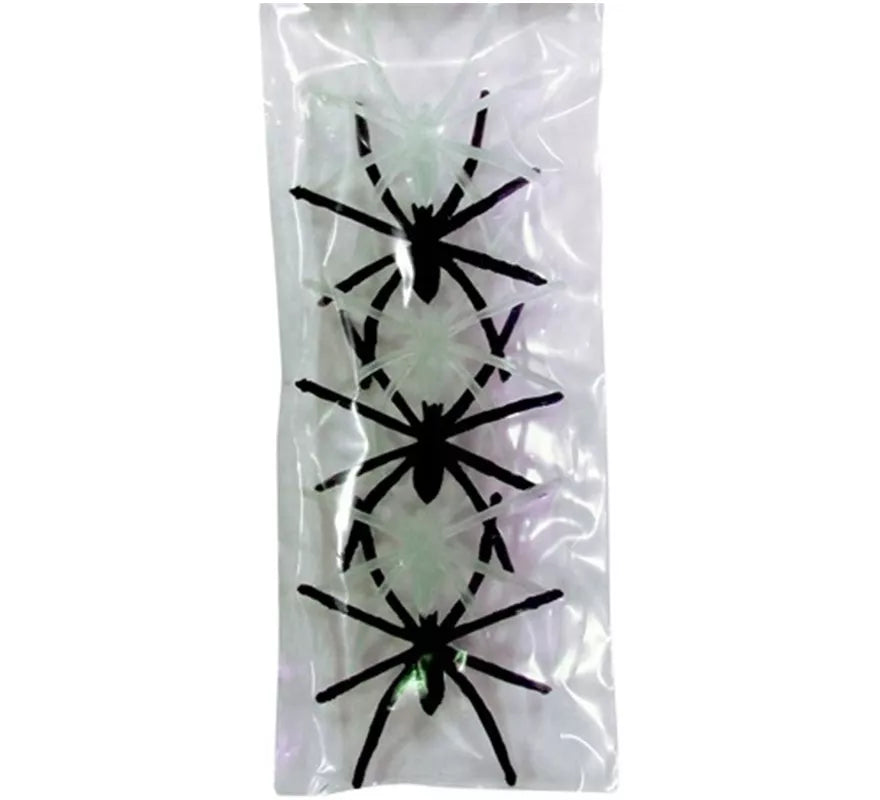 Pack de 6 Arañas negras y fluorescentes surtidas