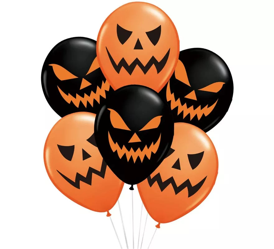 Pack de 6 Globos Calabaza Surtidos
