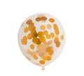 Pack de 6 Globos Confetti de papel color Oro Metalizado de 30 cm