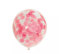 Packung mit 6 Babyrosa Konfetti-Ballons 30 cm