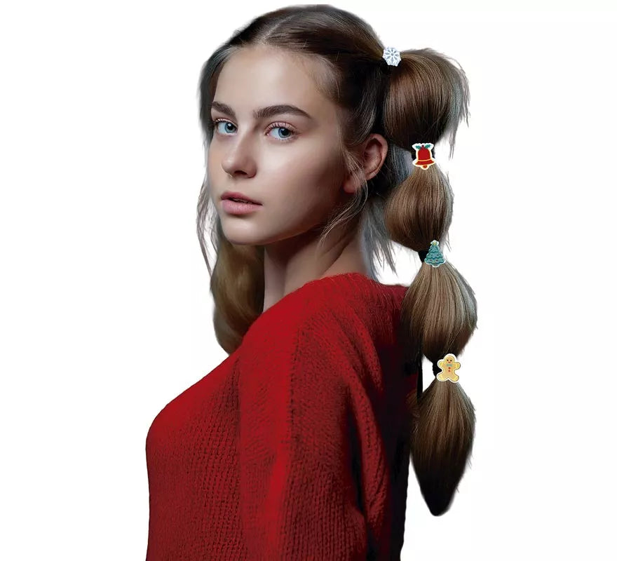 Translation missing: de.Pack de 6 gomas de Pelo Navideñas en modelos surtidos